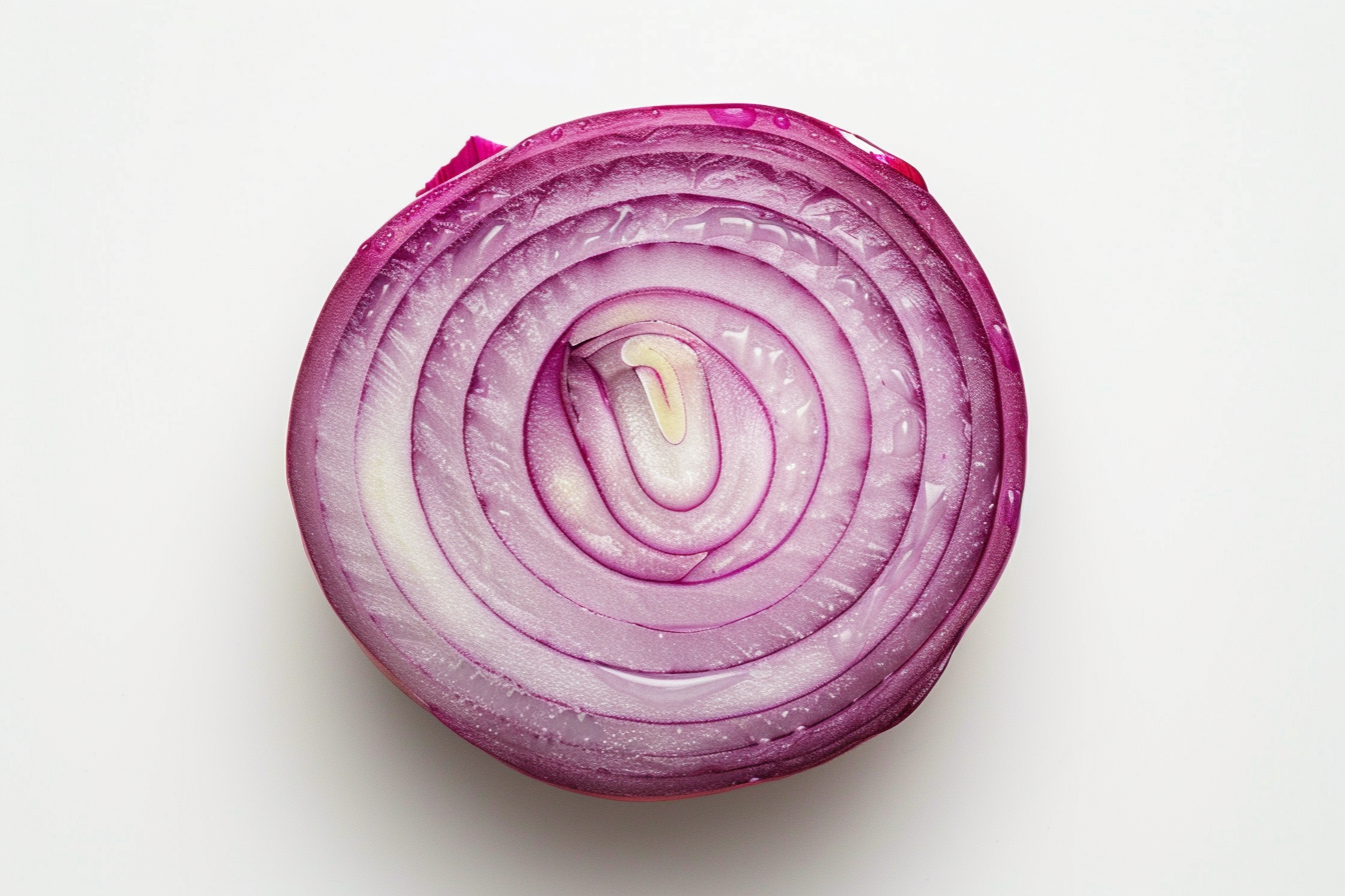 Image gratuite Oignon rouge coupé en deux, anneaux violets, macro 2