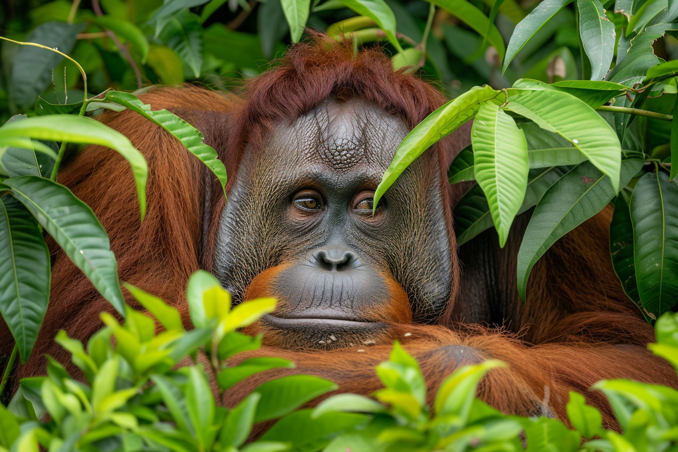 Image gratuite Orang-outan paisible dans la forêt 2