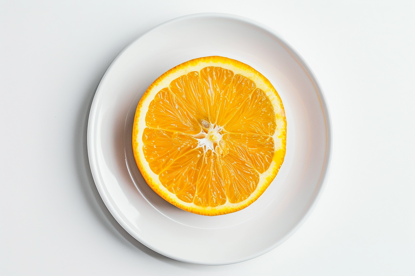 Image gratuite Orange sur assiette blanche 2