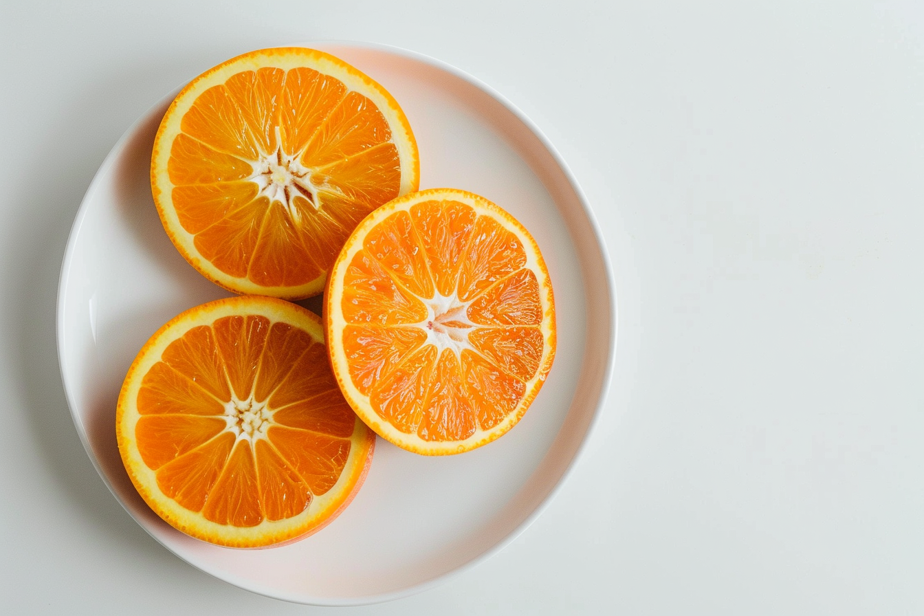 Image gratuite Orange sur assiette blanche 3