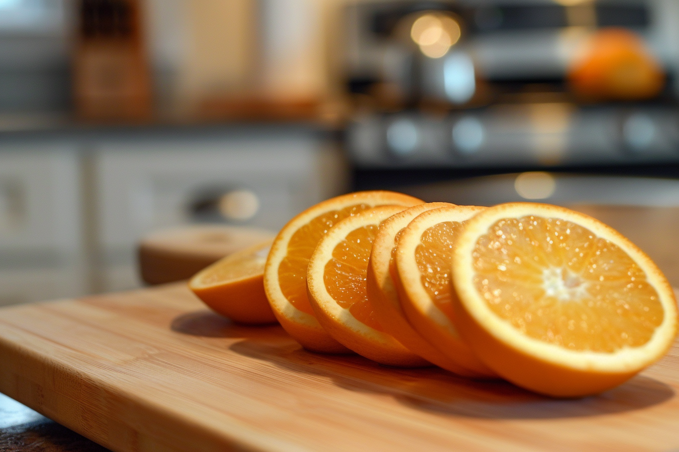 Image gratuite Orange tranchée en cuisine moderne 3