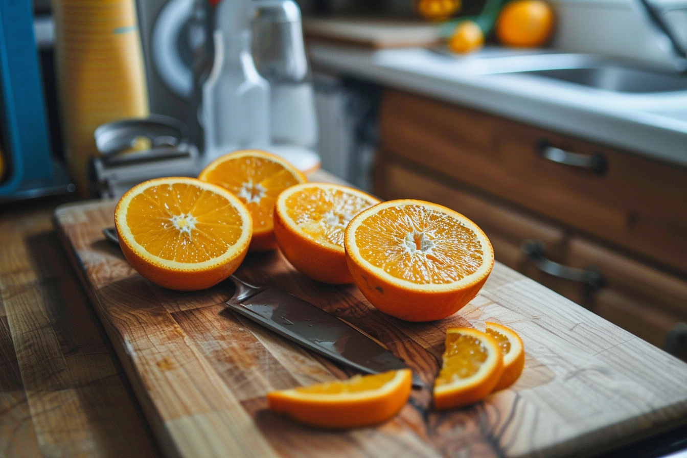 Image gratuite Orange tranchée en cuisine moderne 4