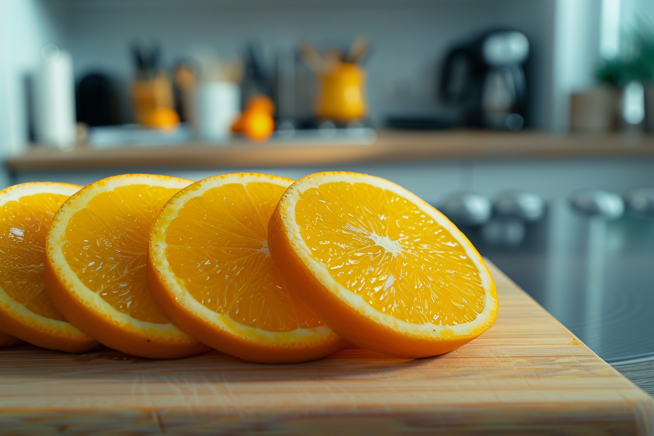 Image gratuite Orange tranchée en cuisine moderne 5