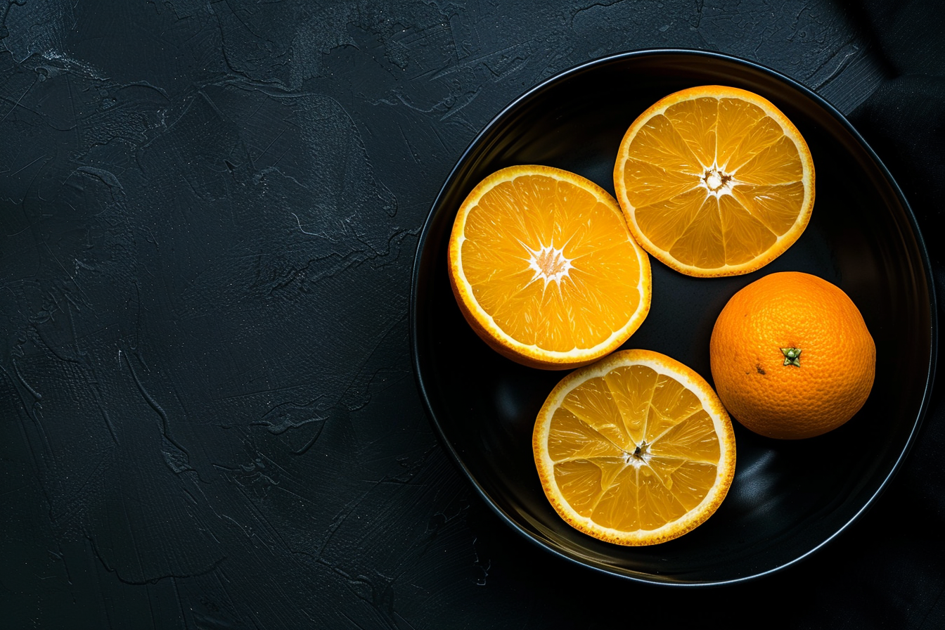 Image gratuite Oranges dans bol noir 1