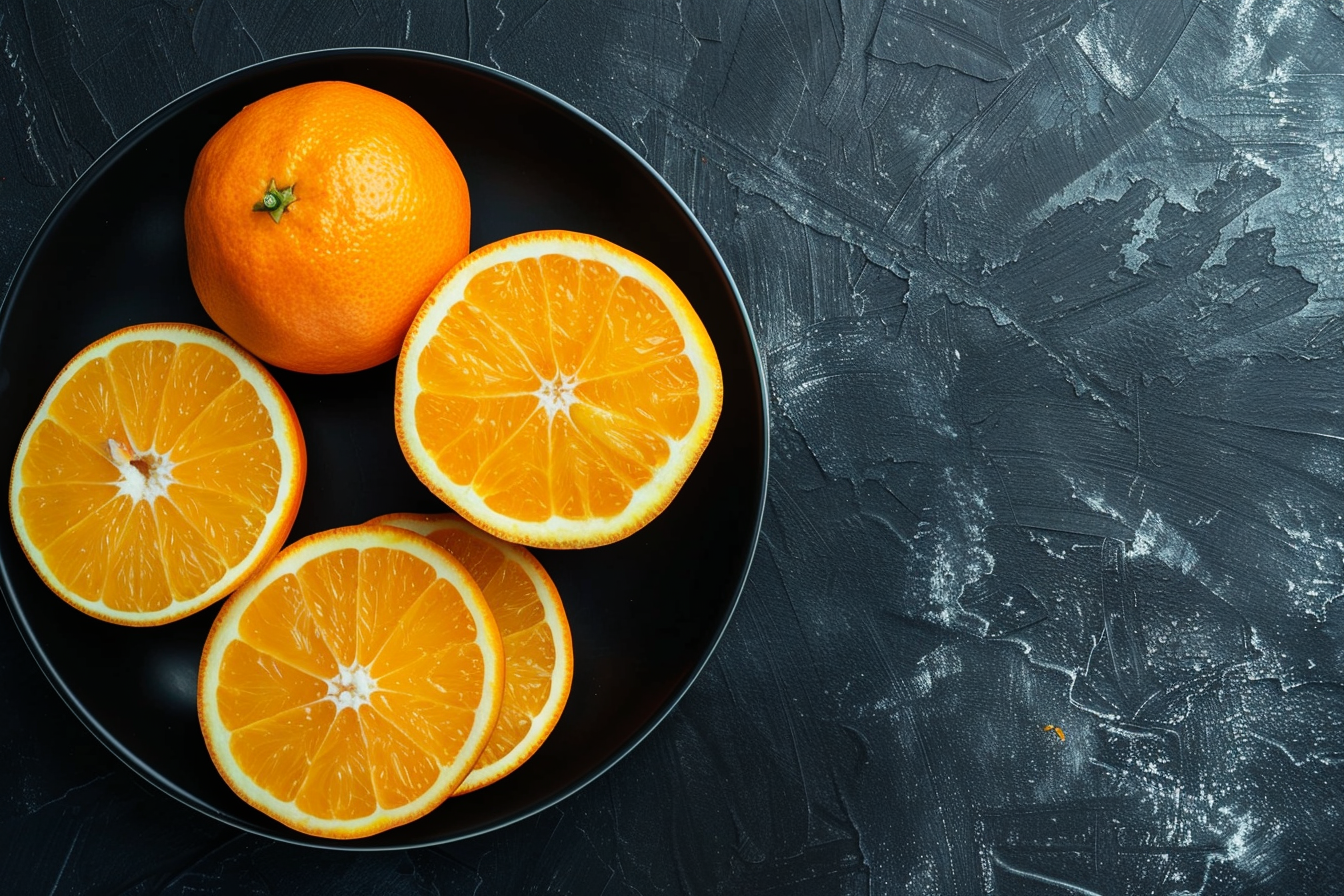 Image gratuite Oranges dans bol noir 2