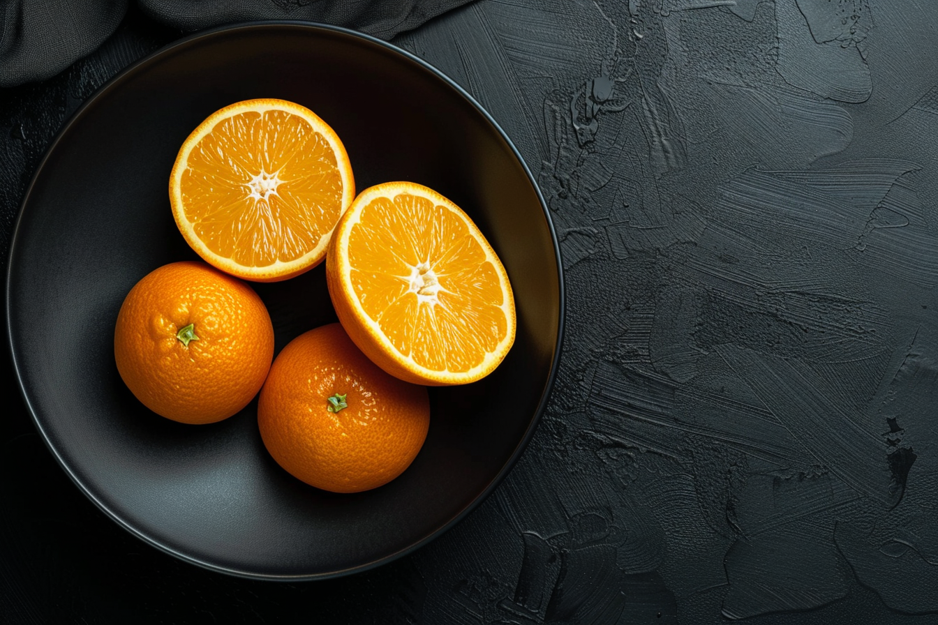 Image gratuite Oranges dans bol noir 3