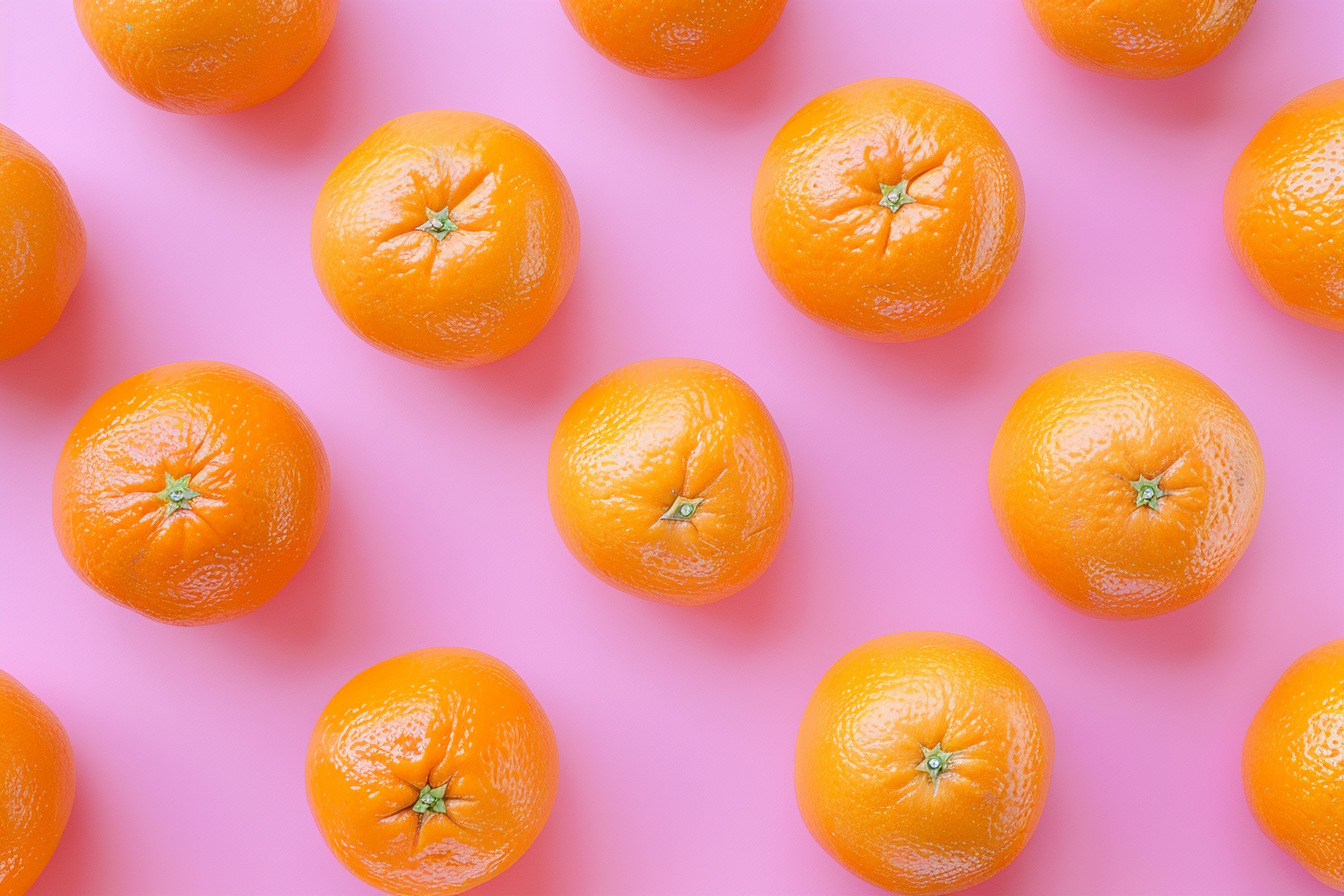 Image gratuite Oranges sur fond pastel 1