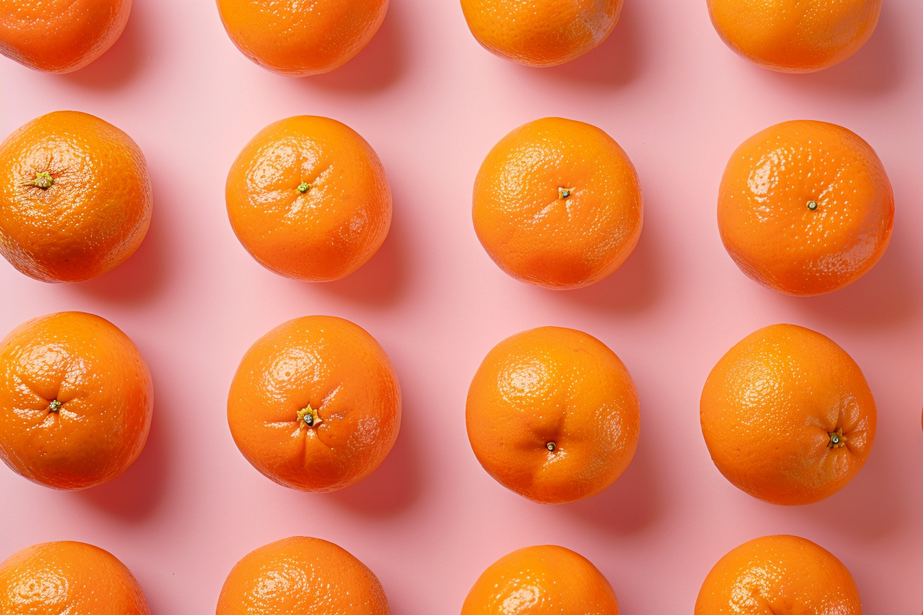 Image gratuite Oranges sur fond pastel 2