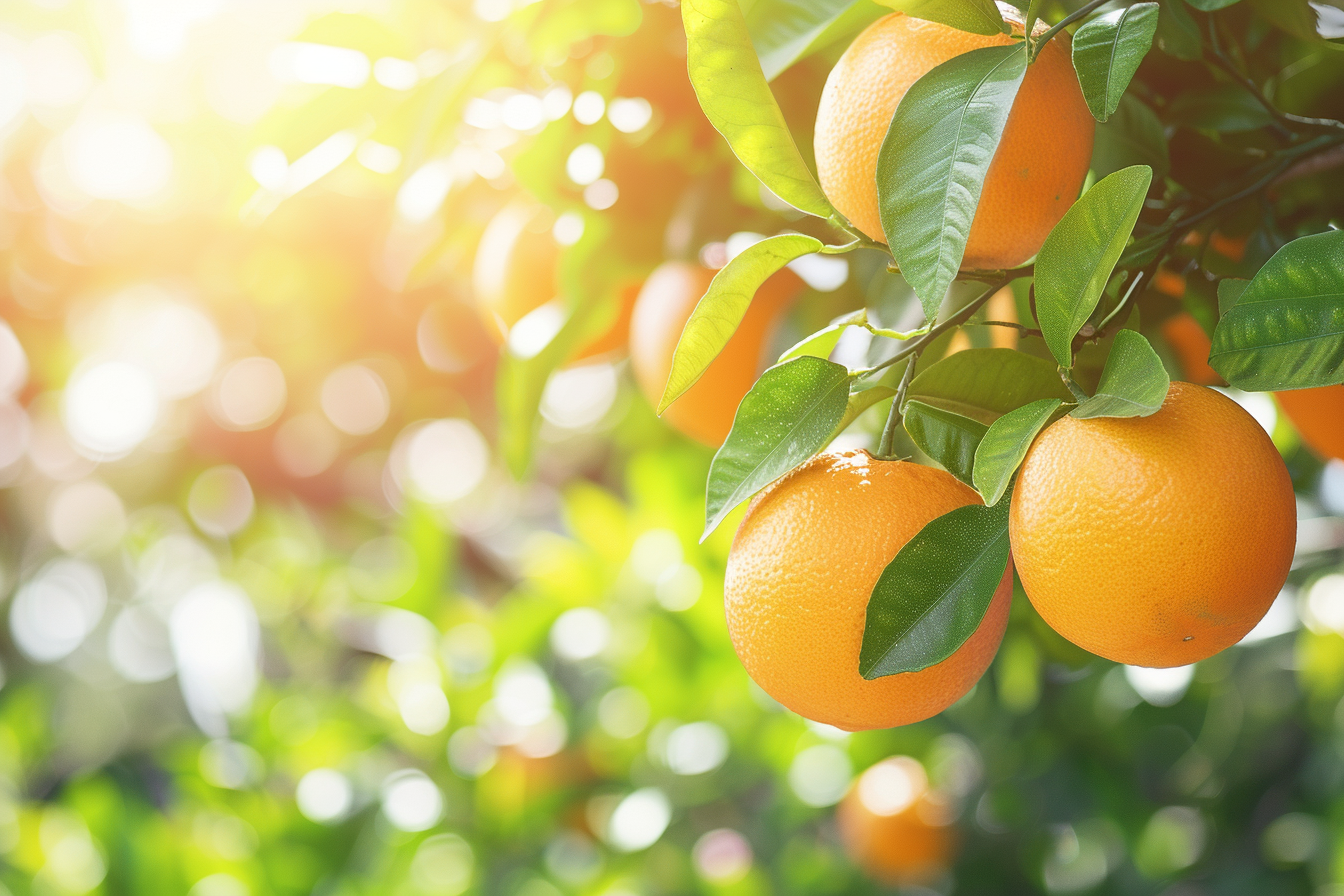 Image gratuite Oranges suspendues dans verger ensoleillé 2