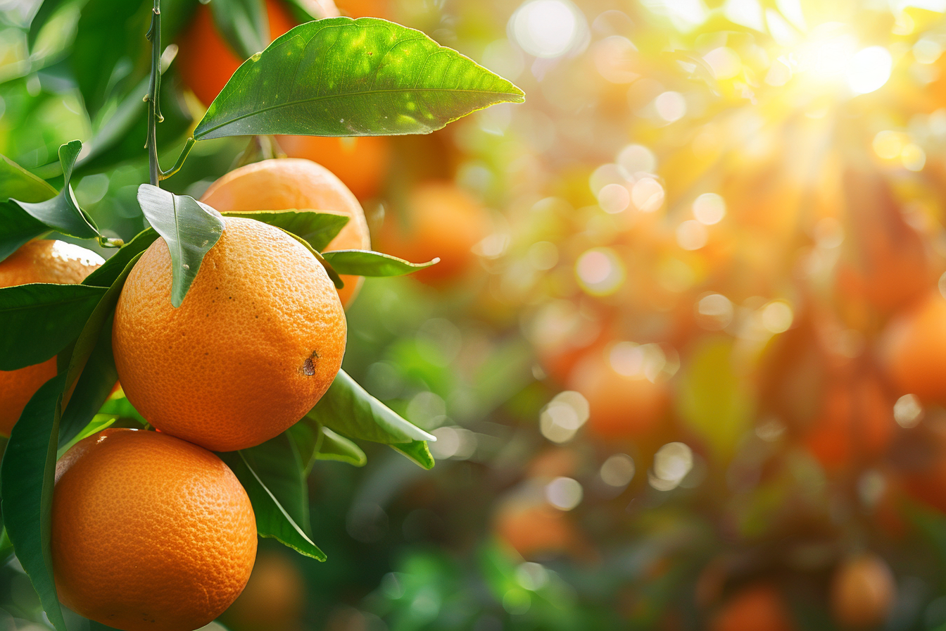 Image gratuite Oranges suspendues dans verger ensoleillé 3