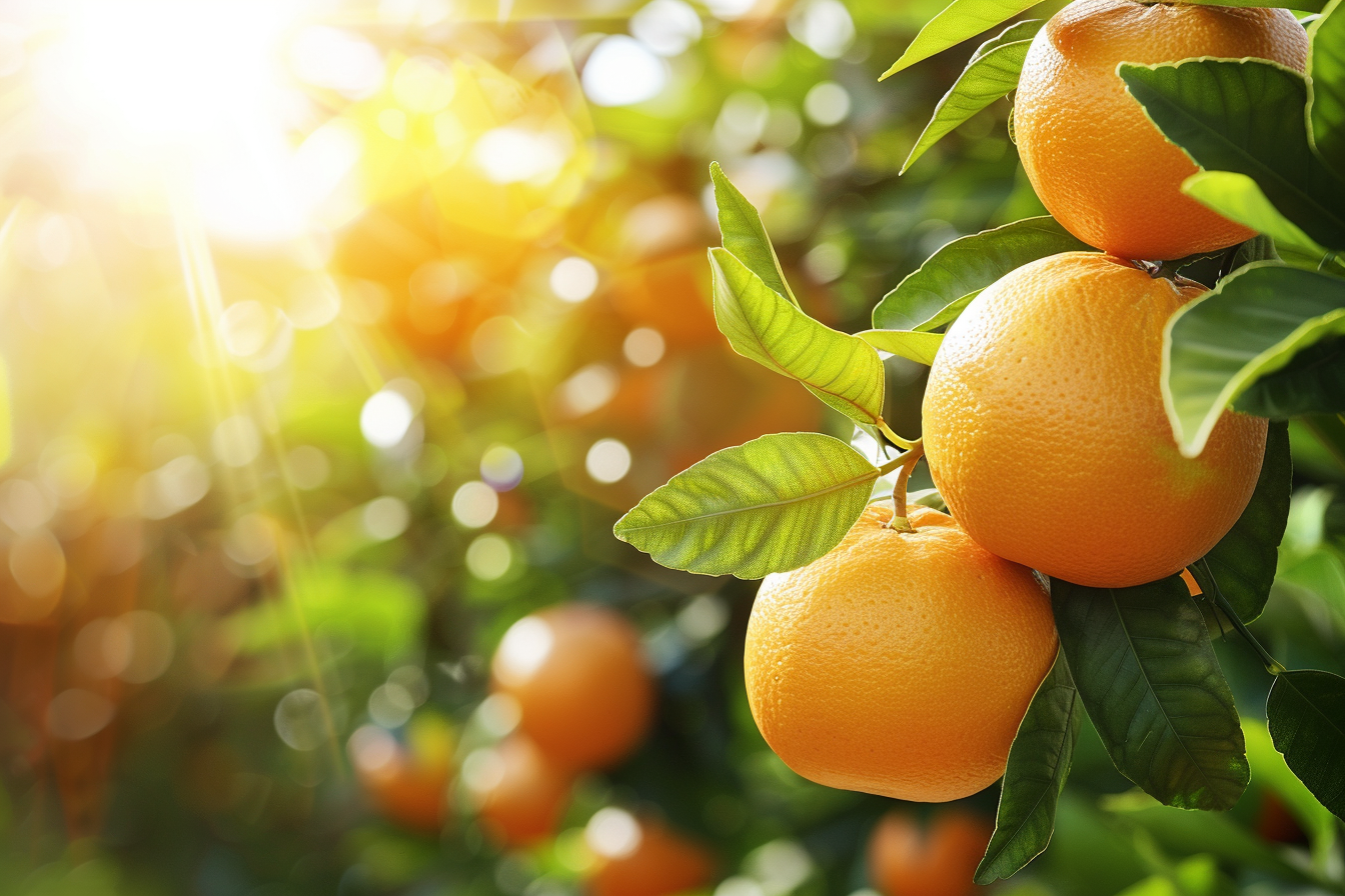 Image gratuite Oranges suspendues dans verger ensoleillé 5