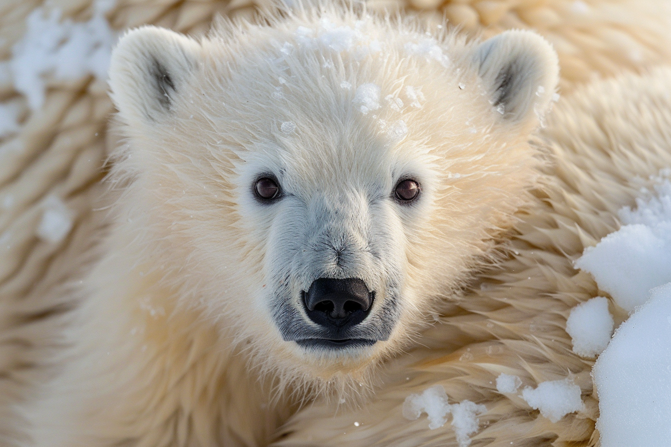 Image gratuite Ourson polaire avec sa mère 2