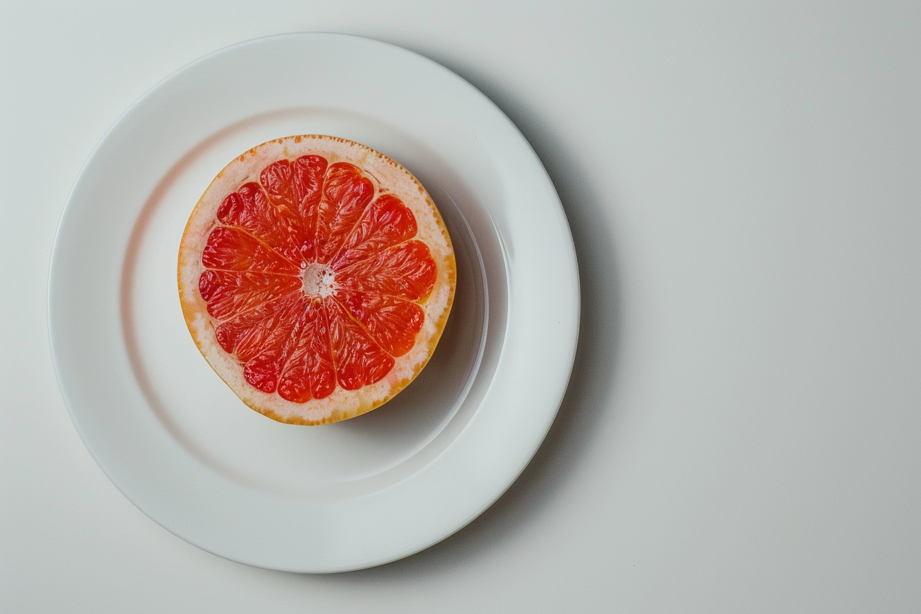 Image gratuite Pamplemousse sur assiette blanche 3