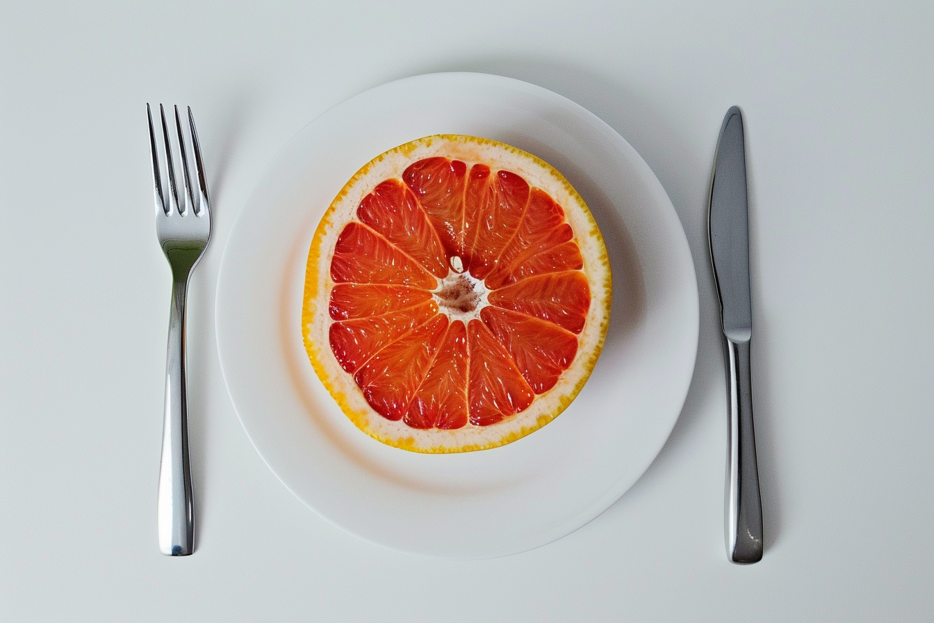 Image gratuite Pamplemousse sur assiette blanche 4