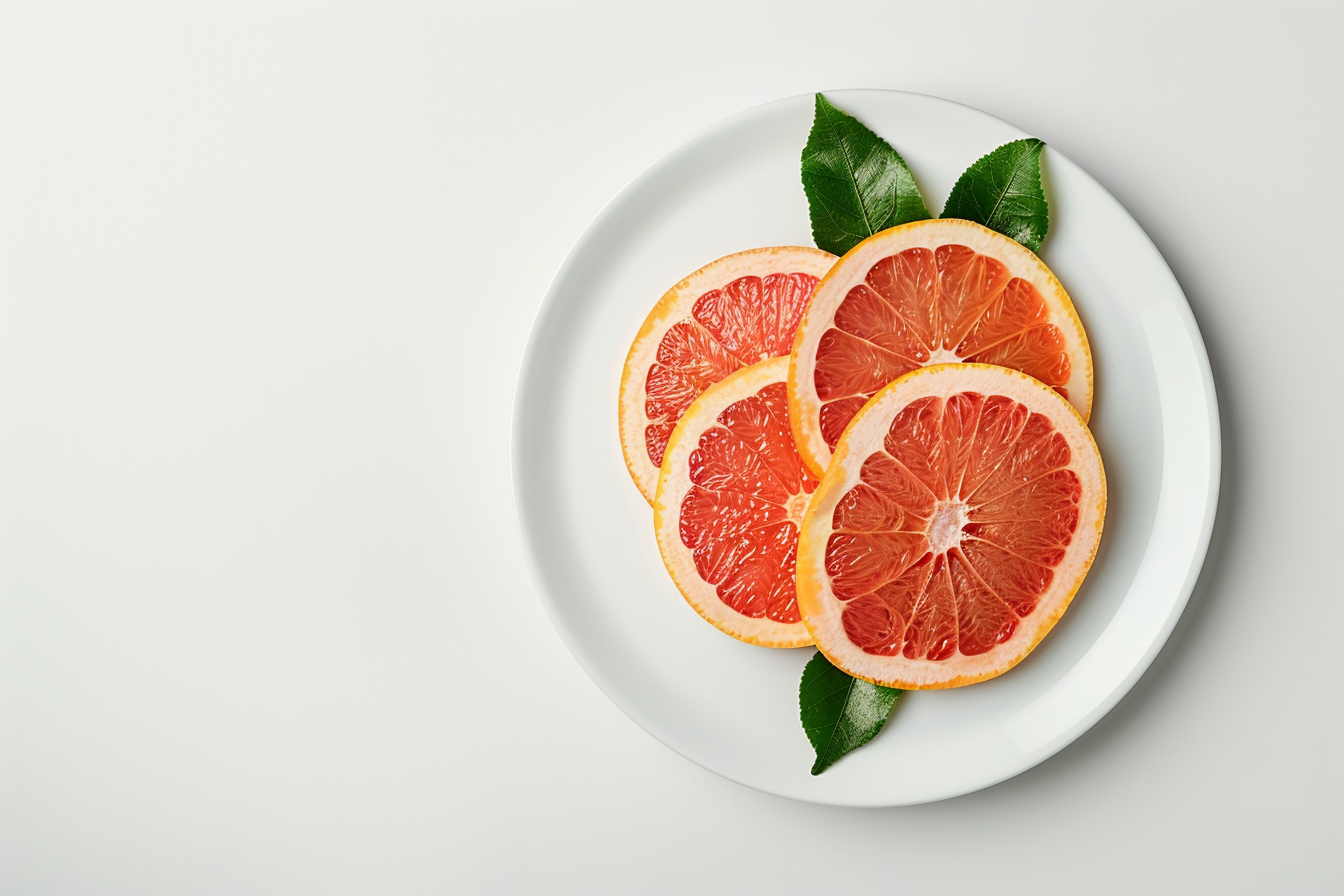 Image gratuite Pamplemousse sur assiette blanche 5