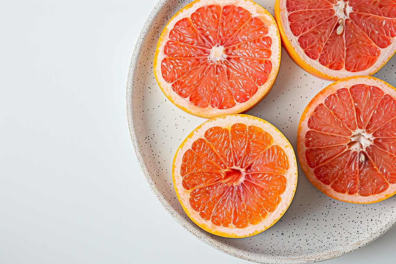 Image gratuite Pamplemousse sur assiette blanche 6