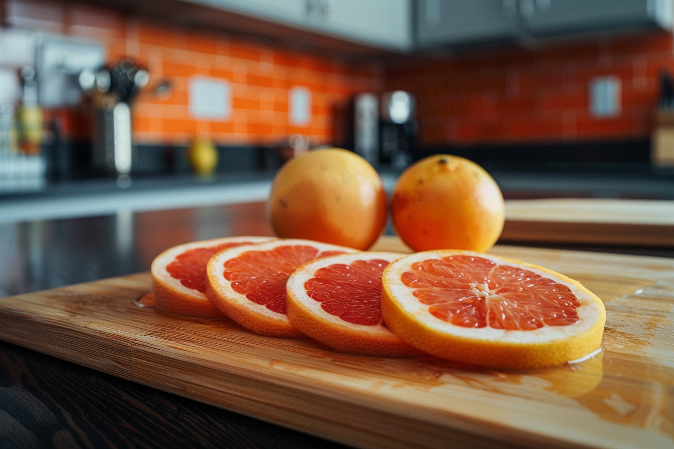 Image gratuite Pamplemousse tranché en cuisine moderne 1