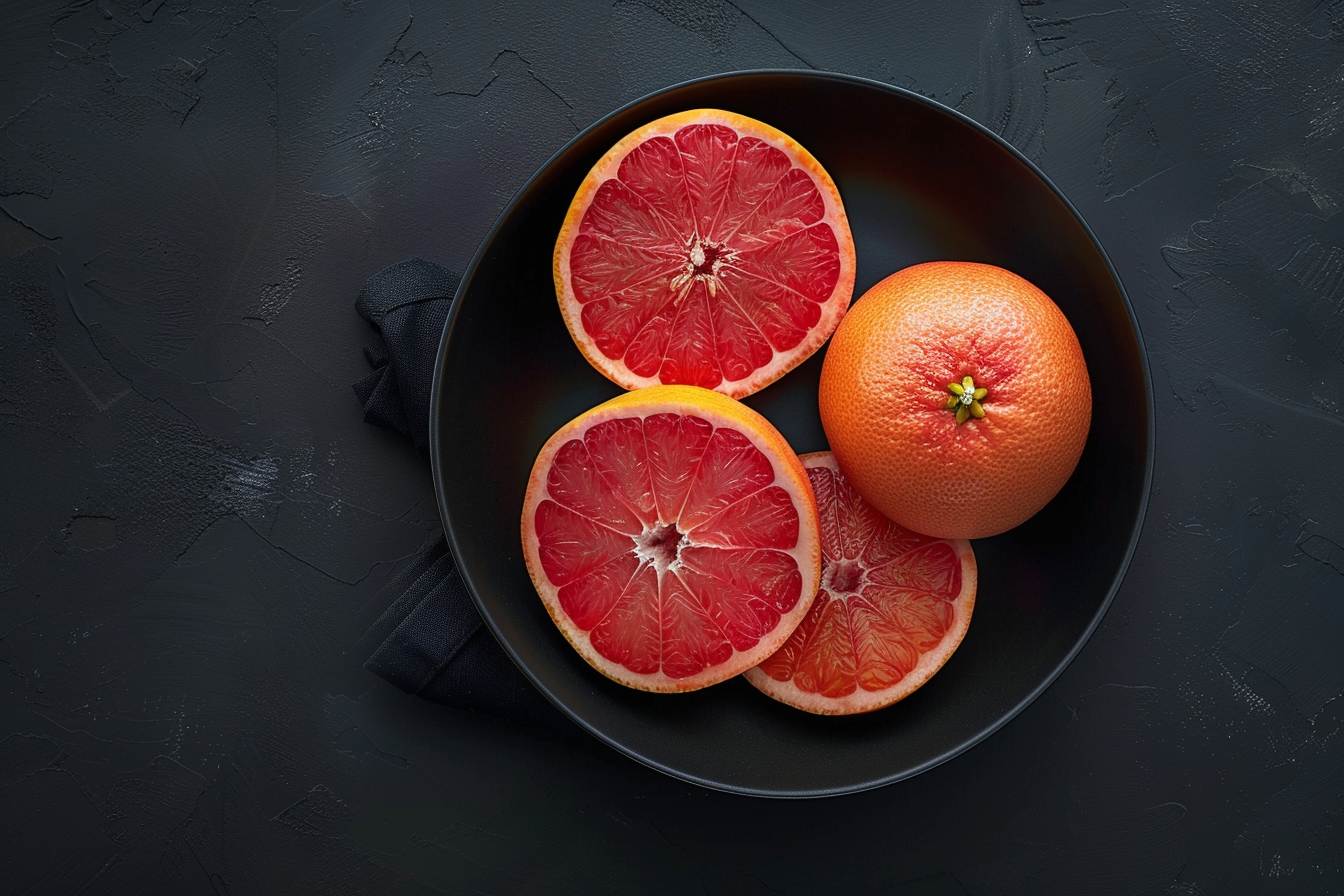 Image gratuite Pamplemousses dans bol noir 3