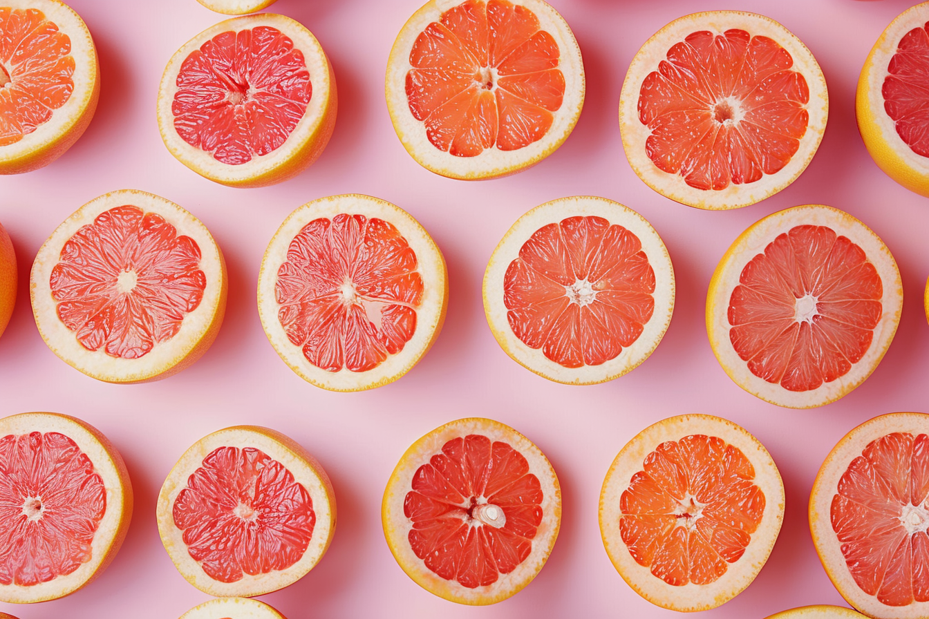 Image gratuite Pamplemousses sur fond pastel 2