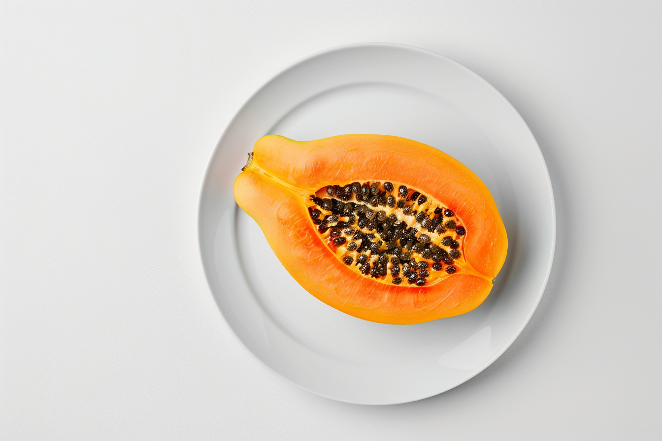 Image gratuite Papaye sur assiette blanche 1