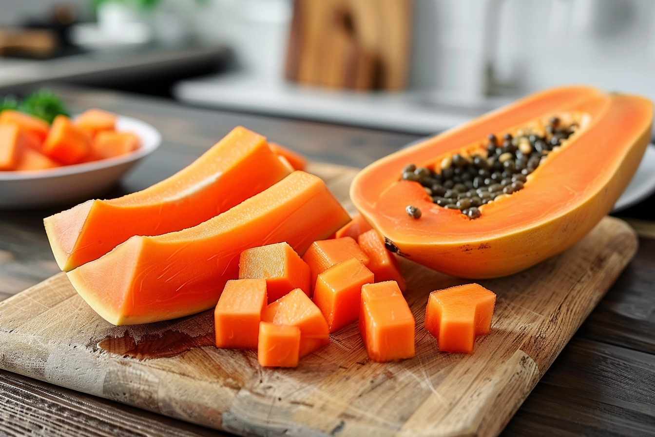 Image gratuite Papaye tranchée en cuisine moderne 1
