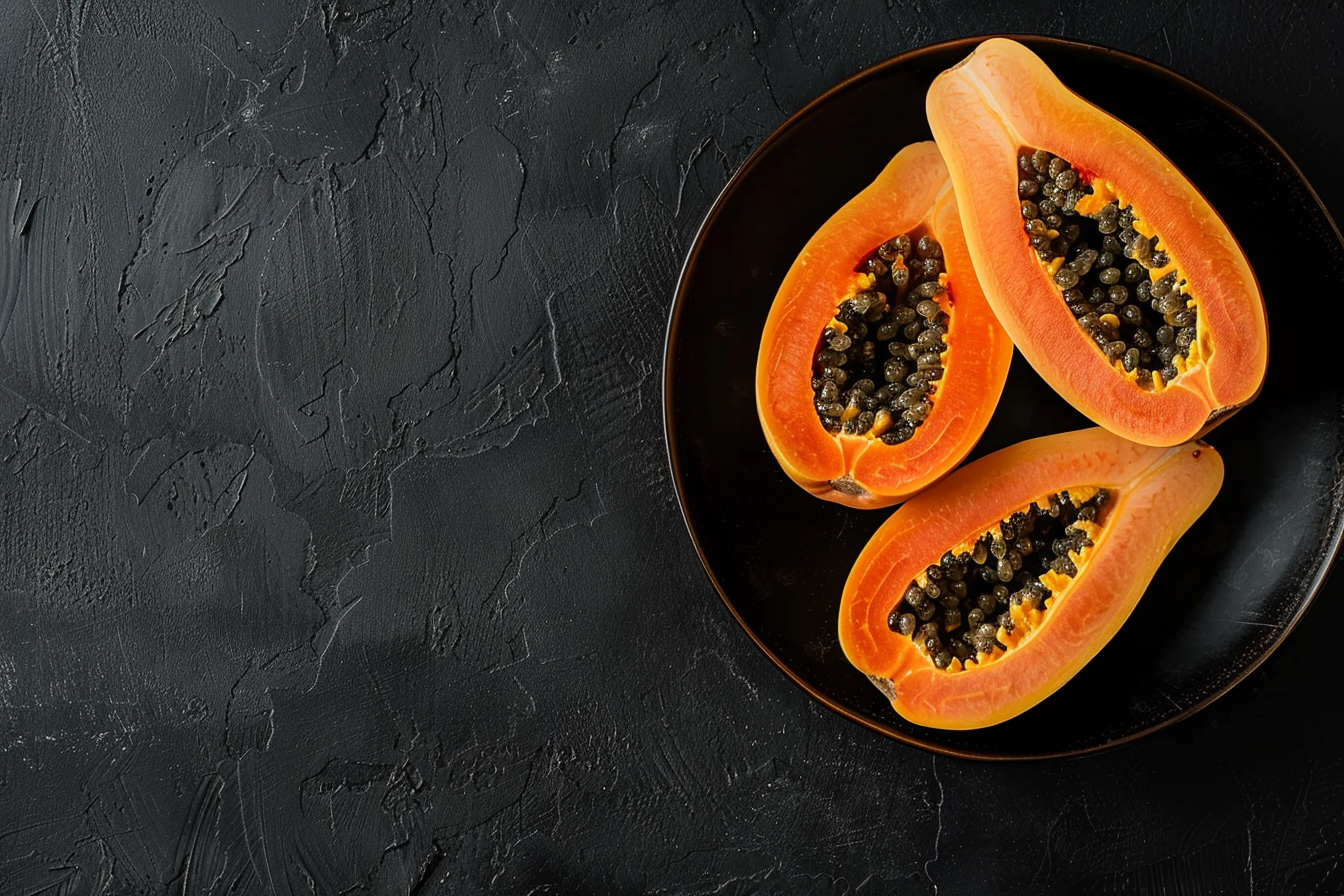 Image gratuite Papayes dans bol noir 3