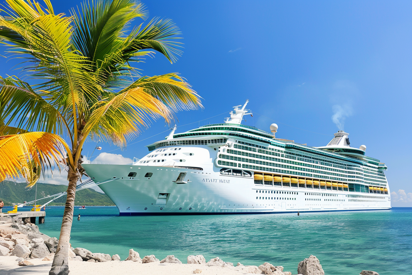 Image gratuite Paquebot et port tropical 1