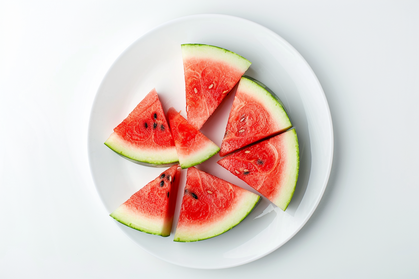 Image gratuite Pastèque sur assiette blanche 2