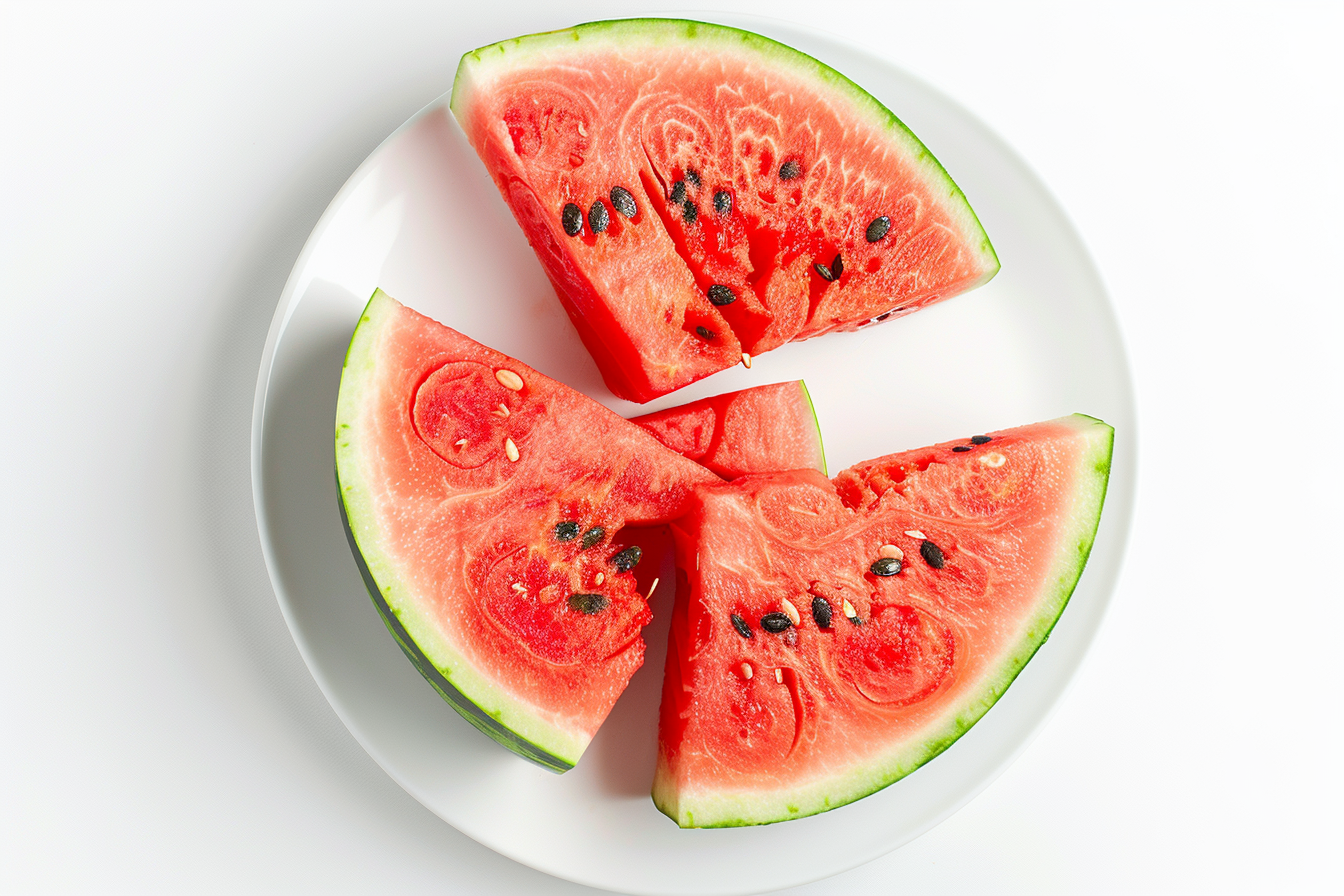 Image gratuite Pastèque sur assiette blanche 3