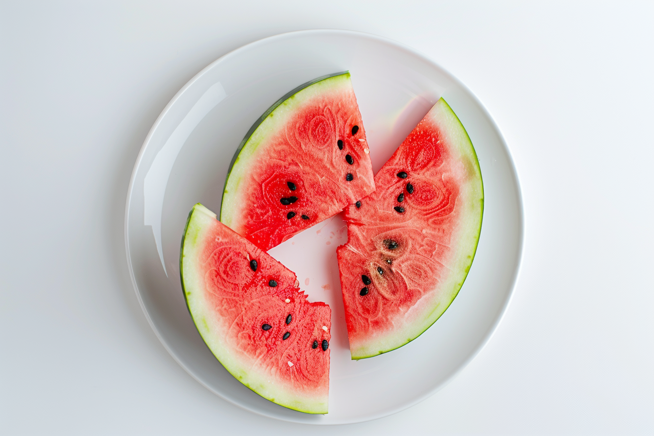 Image gratuite Pastèque sur assiette blanche 5