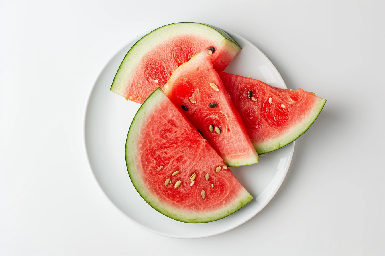 Image gratuite Pastèque sur assiette blanche 6