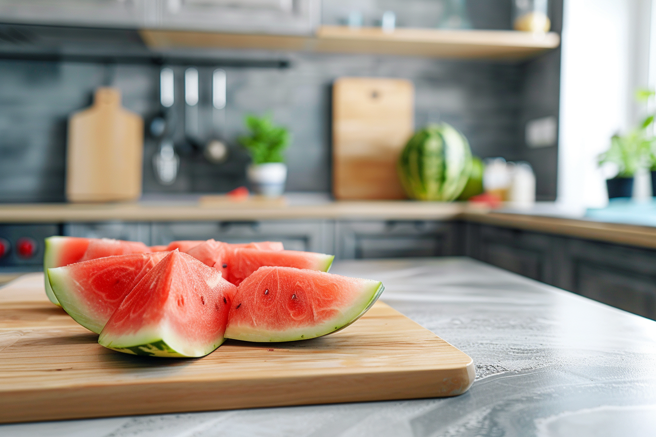 Image gratuite Pastèque tranchée en cuisine moderne 2