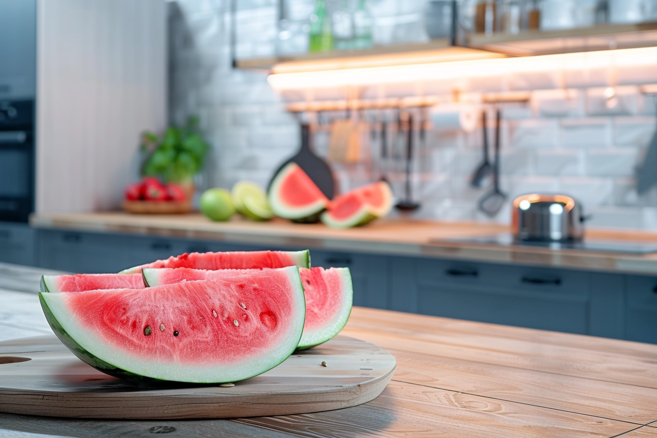 Image gratuite Pastèque tranchée en cuisine moderne 3