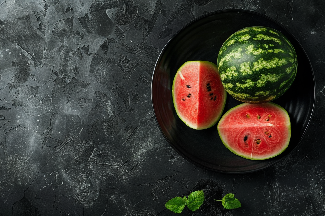 Image gratuite Pastèques dans bol noir 1