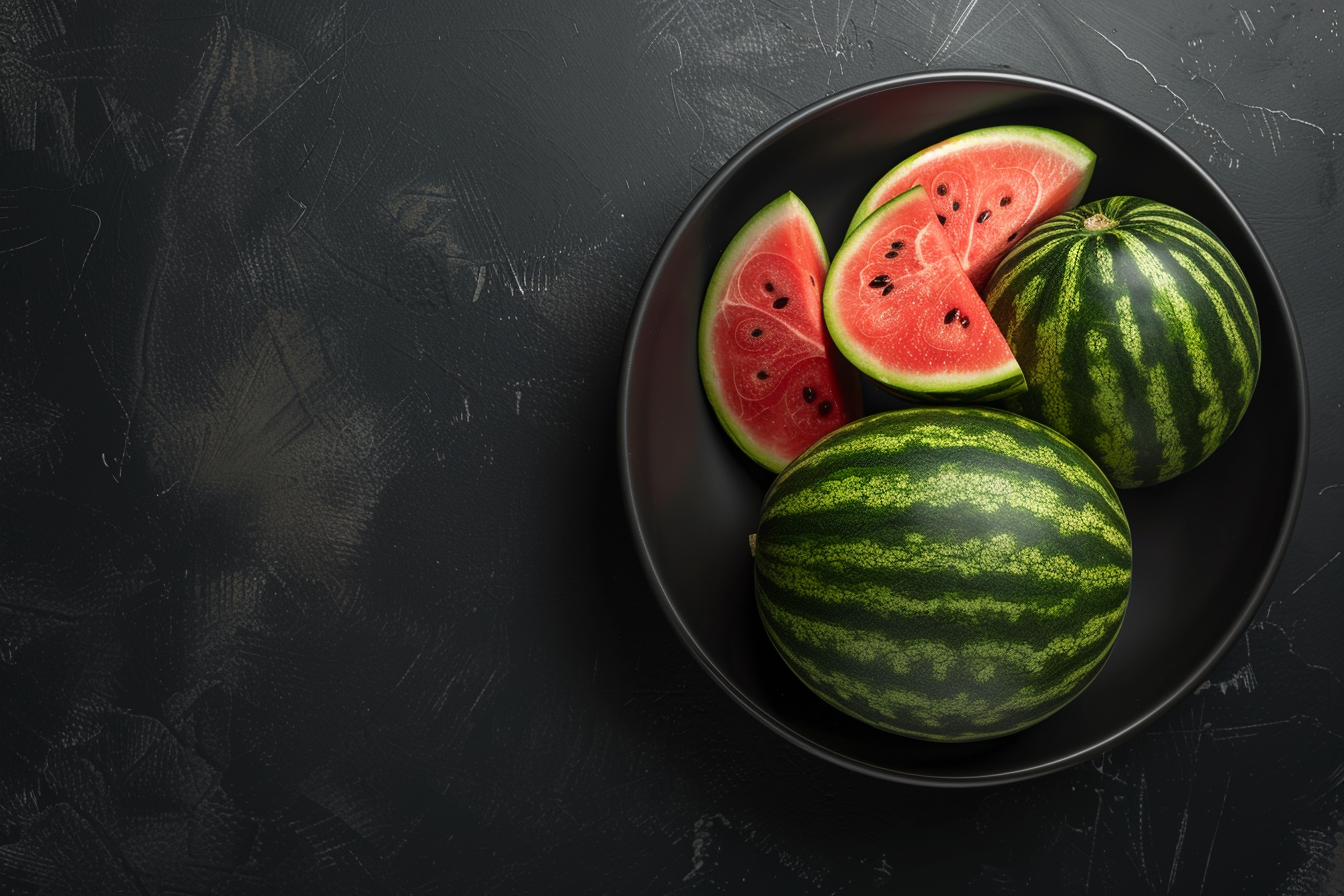 Image gratuite Pastèques dans bol noir 2