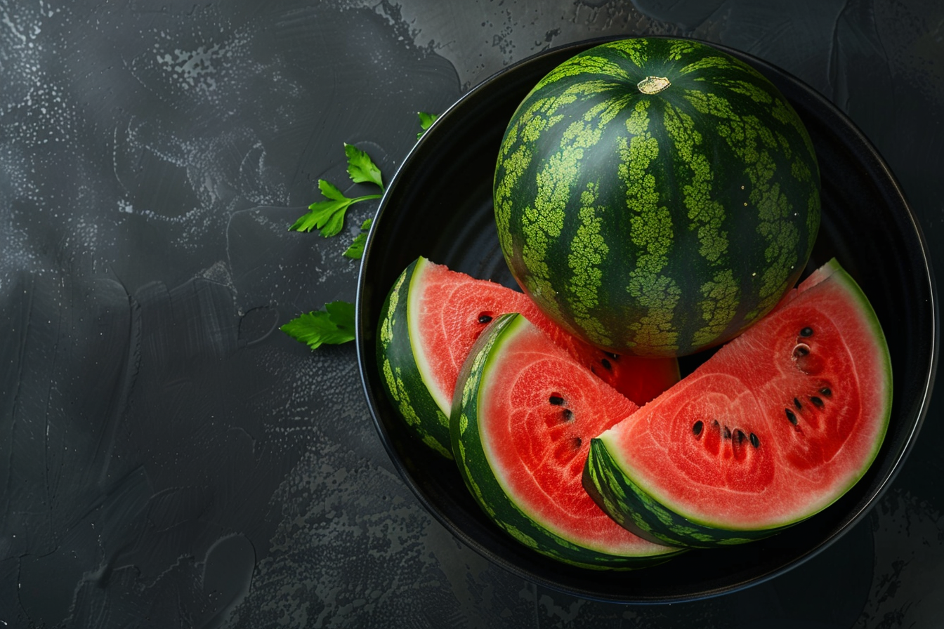 Image gratuite Pastèques dans bol noir 3