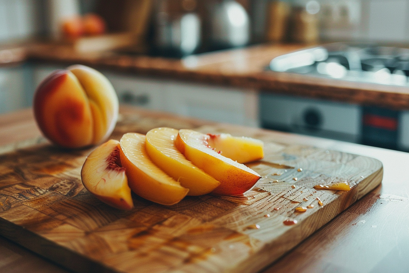 Image gratuite Pêche tranchée en cuisine moderne 2