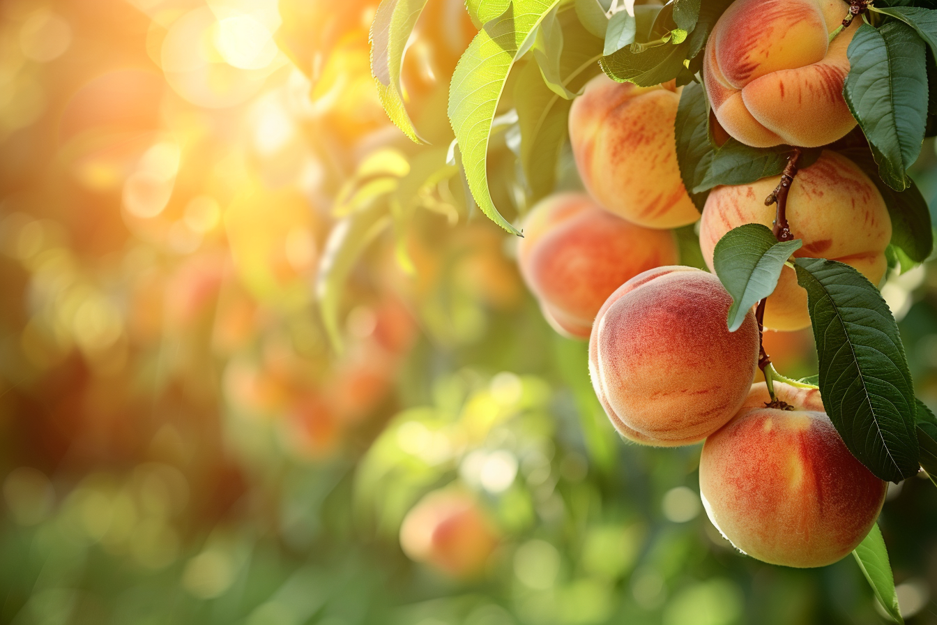 Image gratuite Pêches dans un verger ensoleillé 2