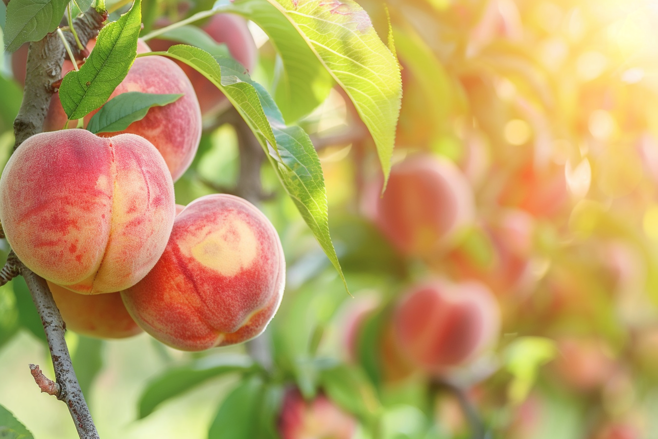 Image gratuite Pêches dans un verger ensoleillé 3