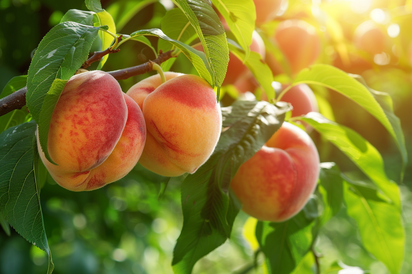 Image gratuite Pêches dans un verger ensoleillé 4