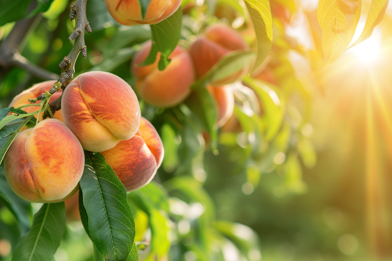 Image gratuite Pêches dans un verger ensoleillé 5