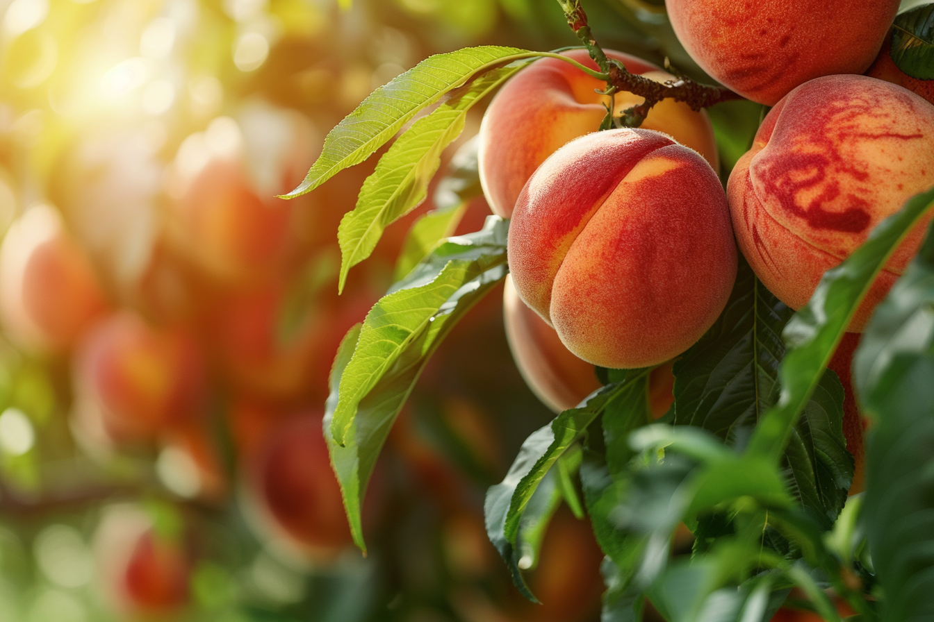 Image gratuite Pêches dans un verger ensoleillé 6