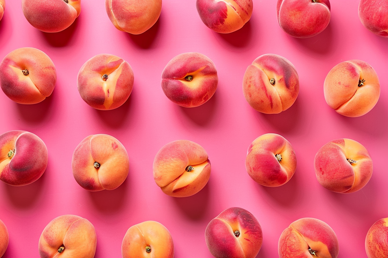 Image gratuite Pêches sur fond pastel 2