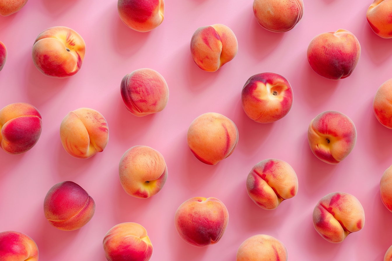 Image gratuite Pêches sur fond pastel 4