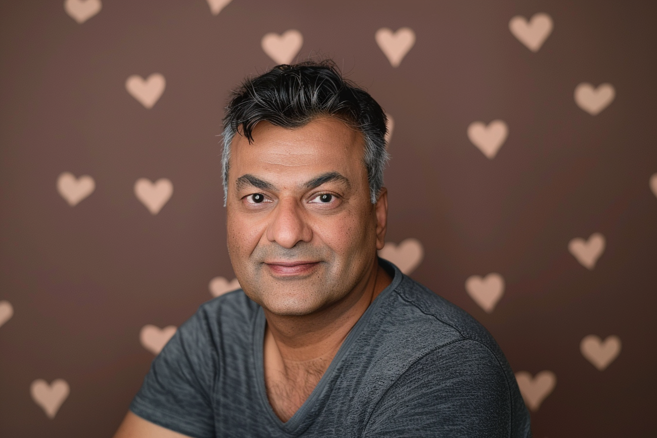 Image gratuite Père indien yeux marrons fête pères fond marron 2