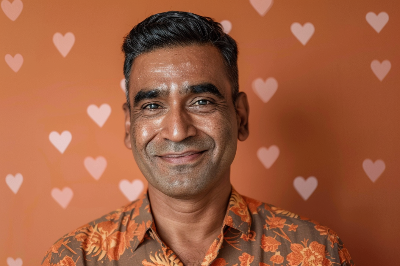 Image gratuite Père indien yeux marrons fête pères fond marron 3