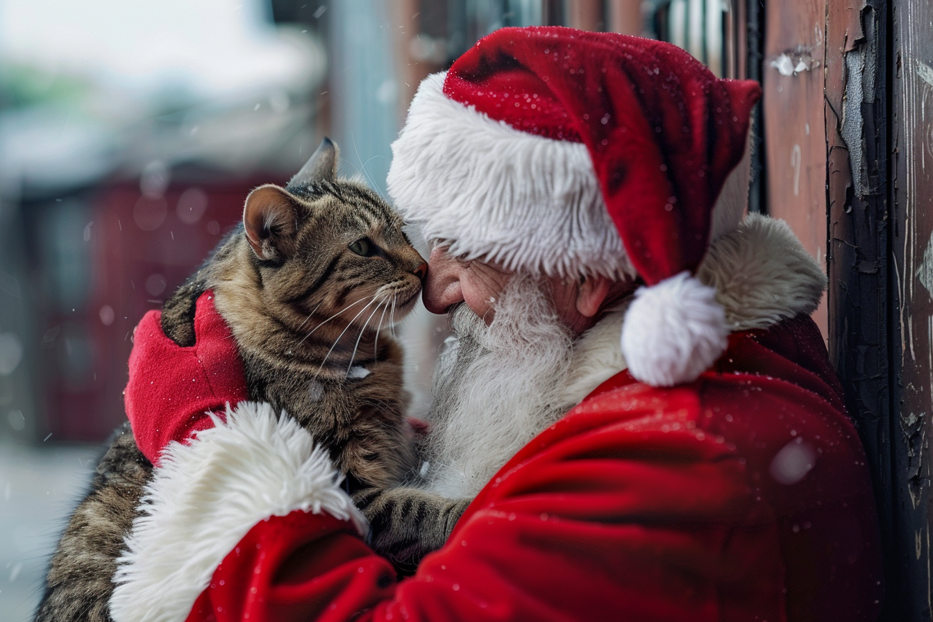 Image gratuite Père Noël accomplissant actes de gentillesse et générosité 2
