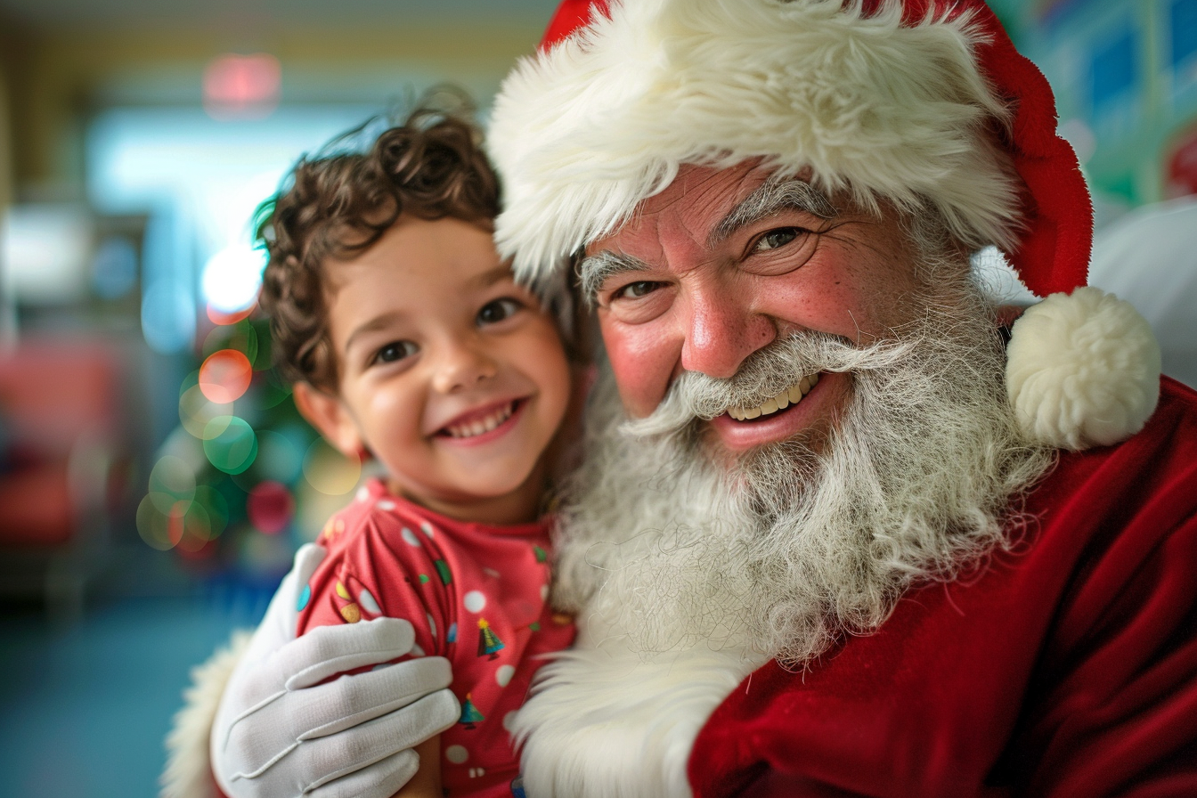 Image gratuite Père Noël visitant hôpital apportant joie aux enfants 2