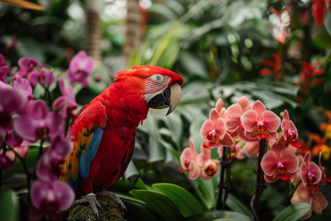 Image gratuite Perroquet explorant jardin tropical 4