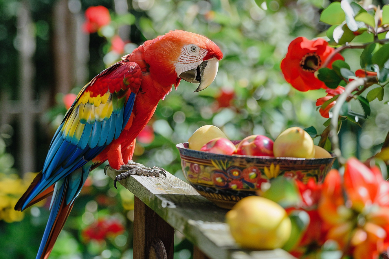 Image gratuite Perroquet joueur sur clôture en bois 2